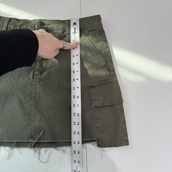 Joe's Jeans Womens Skirt 27 Army Green Cargo Utility Y2K 90s Raw Hem Streetwear - Picture 5 of 9